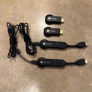 Lot of 4 Google Chromecast H2G2-42 1st Generation 1080p HDMI Media Player Tested